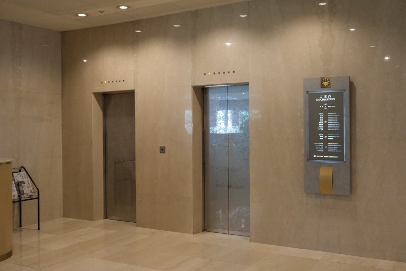 ベリーノホテルの客室へのエレベーター