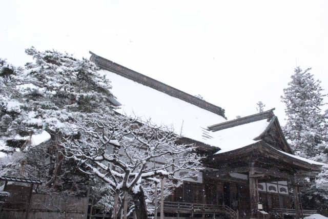 中尊寺の冬 雪景色
